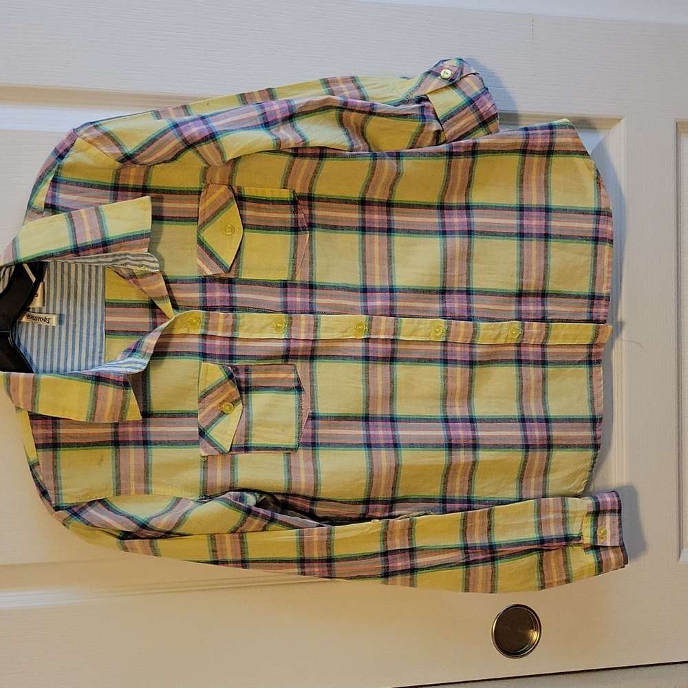 Passport plaid button blouse